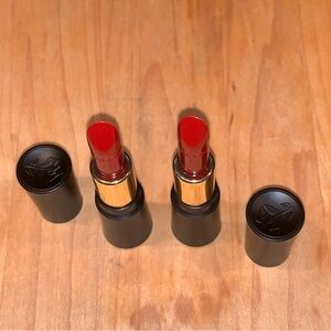 2 x Lancome L'absolu Rouge Lipstick Cream Shade French Touch 196 Travel Size NEW